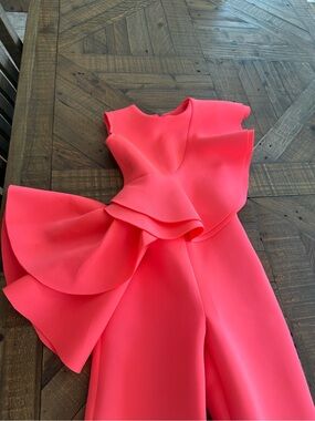 Girls Coral Pink Ruffle Formal Dress - Elegant Party Style